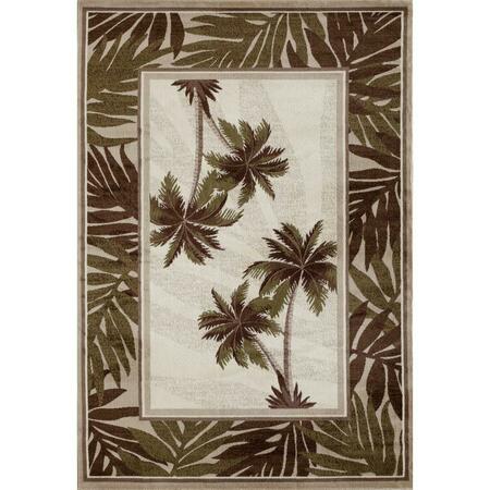 ART CARPET 8 X 11 Ft. Palm Coast Collection Frond Woven Area Rug, Beige 841864131340